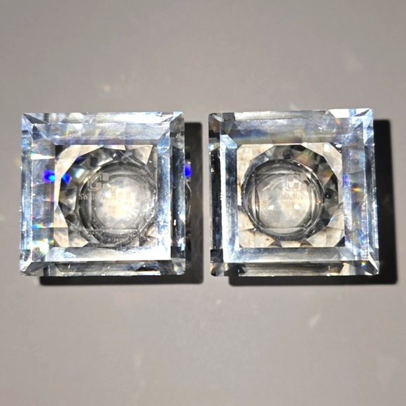 Swarovski Crystal Candle Holders Set Of 2 2.1"X 1.5"X 1.5" - Picture 6 of 7